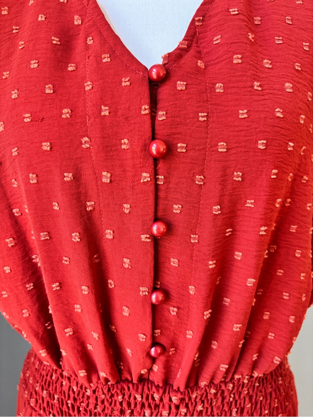 Orange Short-Sleeve Smocked-Waist Maxi Dress - Size XL - Picture 4 of 11